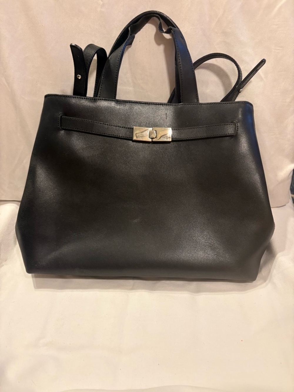 Furla Vintage Gloss Black Leather Shoulder Bag